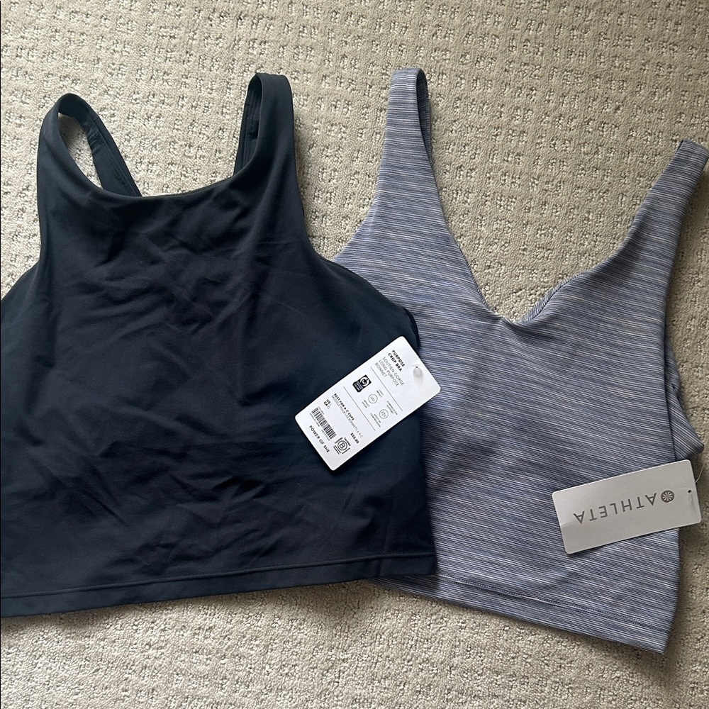 Athleta crop bras size L brand new